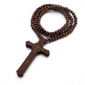 Collar de madera de cruz de Jesús