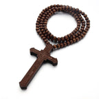 Collar de madera de cruz de Jesús