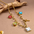Collier ras du cou Croix Turquoise Notre-Dame de Guadalupe style décontracté
