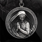 Collier pendentif Rétro Vierge Marie Priez pour nous