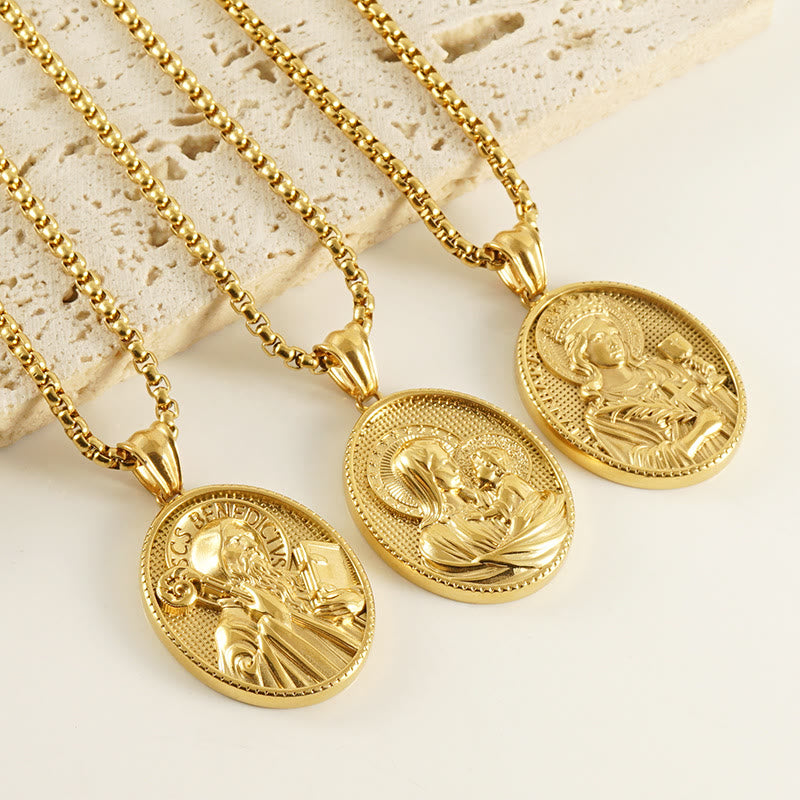 Collier pendentif 11 icônes classiques rétro « Bless »