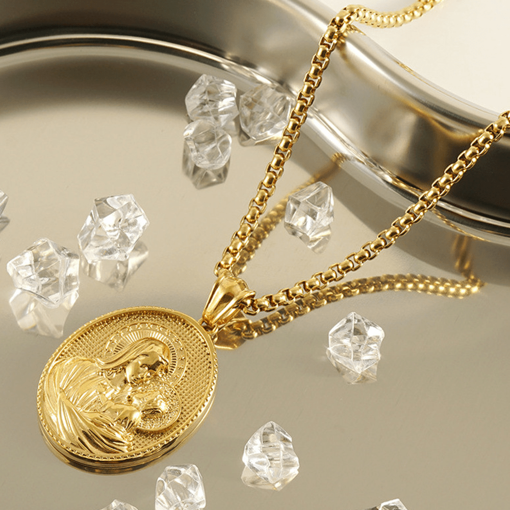 Collier pendentif 11 icônes classiques rétro « Bless »