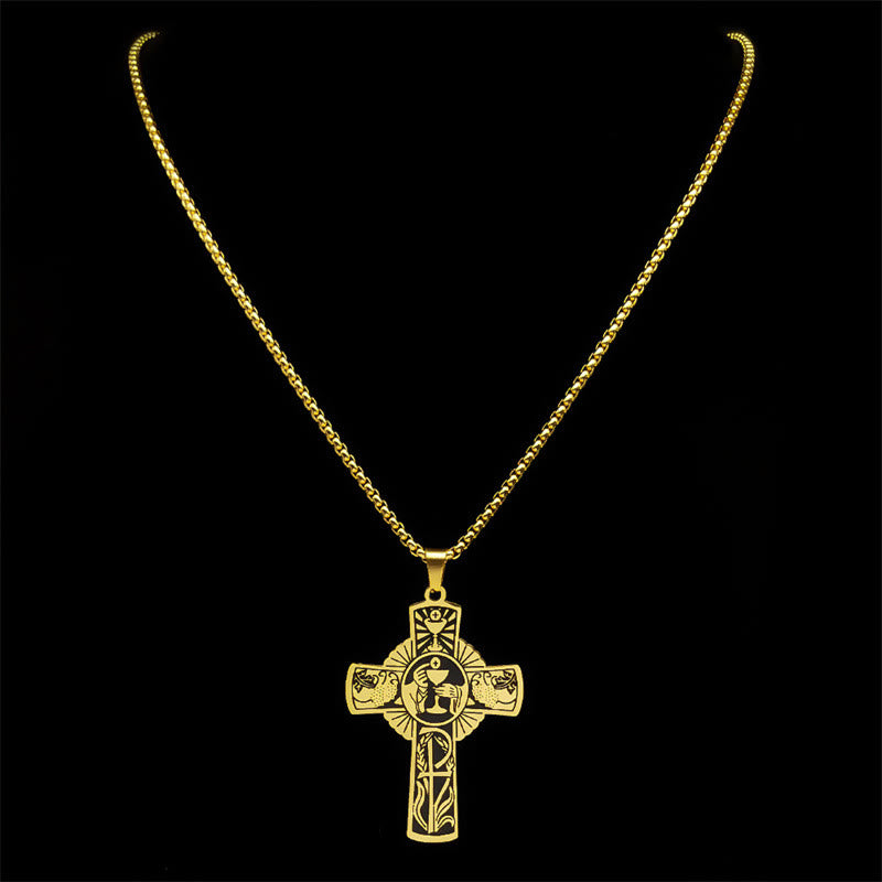 Collar con Cruz de Vid, Halo Eucarístico y Elementos Múltiples