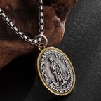 Collar de aleación de la Virgen de Guadalupe de estilo retro