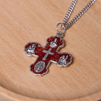 Collier pendentif Croix quatre voies cinq-en-un Carmélite de style classique en alliage