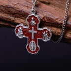 Collier pendentif Croix quatre voies cinq-en-un Carmélite de style classique en alliage