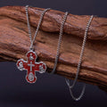 Collier pendentif Croix quatre voies cinq-en-un Carmélite de style classique en alliage