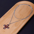 Collier pendentif Croix quatre voies cinq-en-un Carmélite de style classique en alliage
