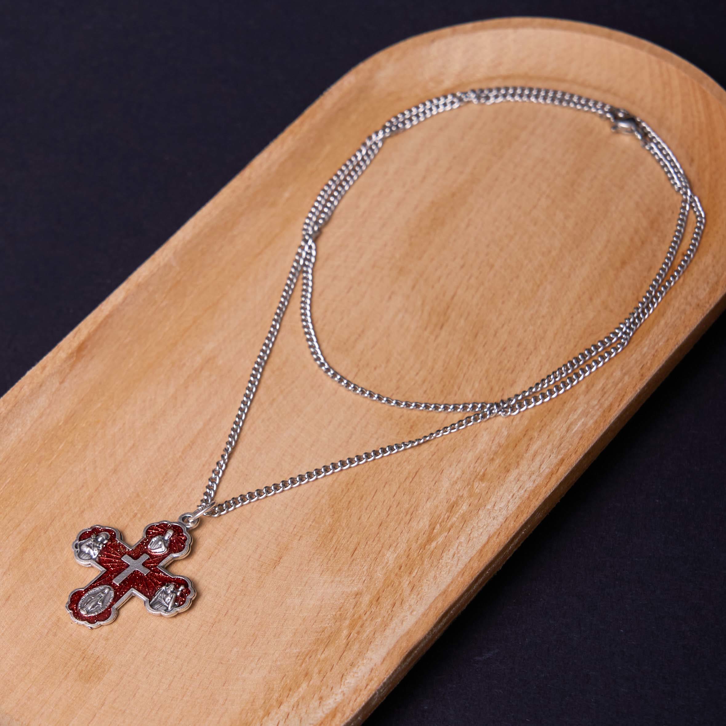 Collier pendentif Croix quatre voies cinq-en-un Carmélite de style classique en alliage