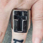Anillo Cruzado Ancho Estilo Retro Minimalista