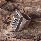 Anillo Cruzado Ancho Estilo Retro Minimalista