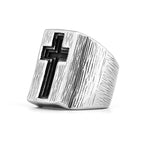 Anillo Cruzado Ancho Estilo Retro Minimalista