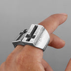 Anillo Cruzado Ancho Estilo Retro Minimalista