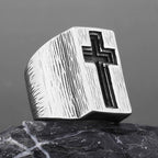Anillo Cruzado Ancho Estilo Retro Minimalista