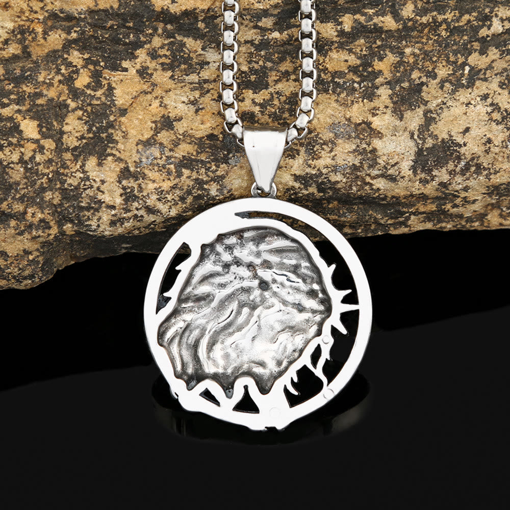 Collar con colgante de corona de espinas de Jesús estilo retro punk