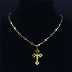 Collar con Colgante de Crucifijo de Estilo Retro Noble con Cadena