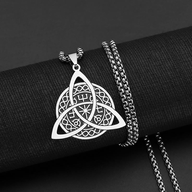 Collier pendentif triquetra en acier inoxydable de style minimaliste