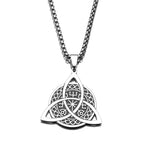 Collier pendentif triquetra en acier inoxydable de style minimaliste