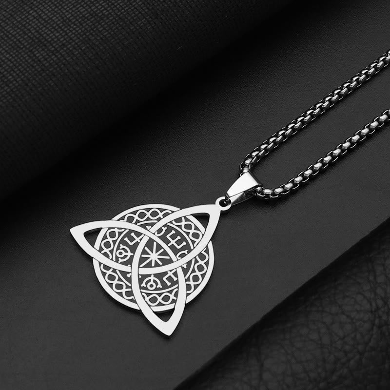 Collier pendentif triquetra en acier inoxydable de style minimaliste