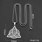 Collier pendentif triquetra en acier inoxydable de style minimaliste