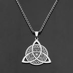 Collier pendentif triquetra en acier inoxydable de style minimaliste