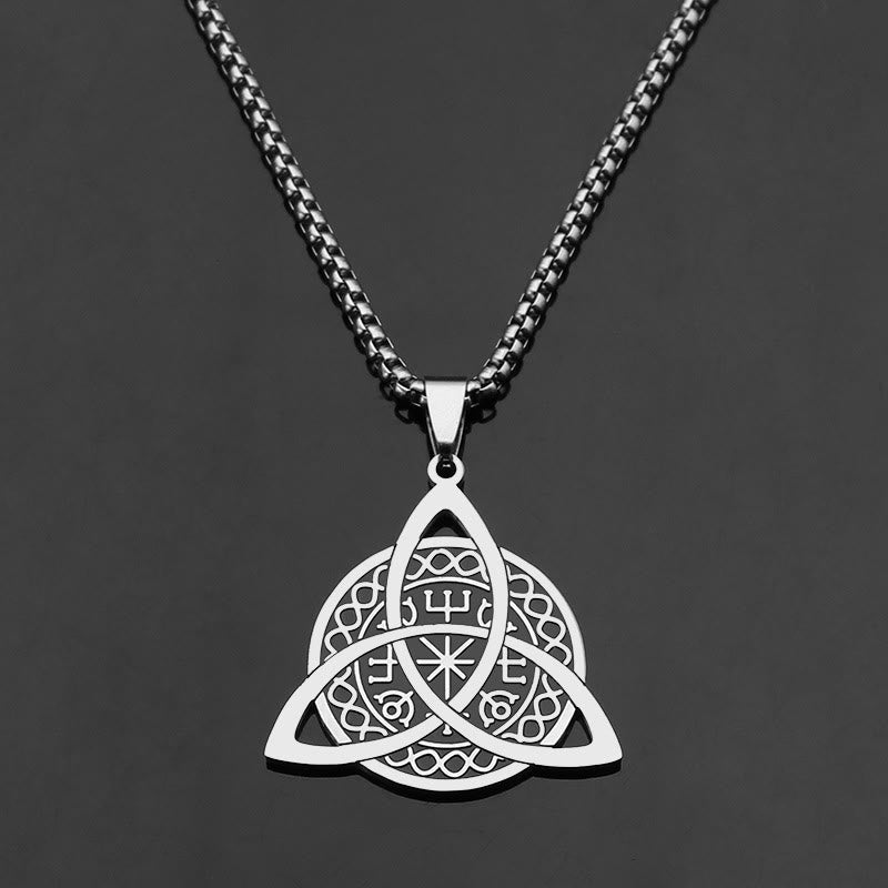 Collier pendentif triquetra en acier inoxydable de style minimaliste