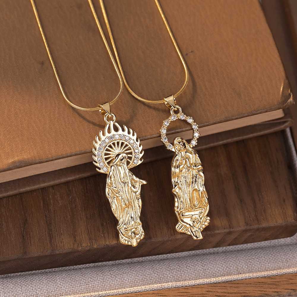 Collar con colgante de la Virgen de Guadalupe de lujo