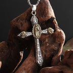 Collier avec pendentif rétrocrucifix style classique et Notre-Dame de Guadalupe