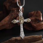 Collier avec pendentif rétrocrucifix style classique et Notre-Dame de Guadalupe