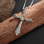 Collier avec pendentif rétrocrucifix style classique et Notre-Dame de Guadalupe