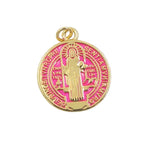 Collier Pendentif Élégant Saint Benoît en Laiton Plaqué Or