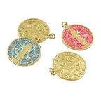 Collier Pendentif Élégant Saint Benoît en Laiton Plaqué Or