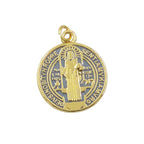 Collier Pendentif Élégant Saint Benoît en Laiton Plaqué Or