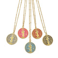 Collier Pendentif Élégant Saint Benoît en Laiton Plaqué Or