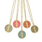 Collier Pendentif Élégant Saint Benoît en Laiton Plaqué Or