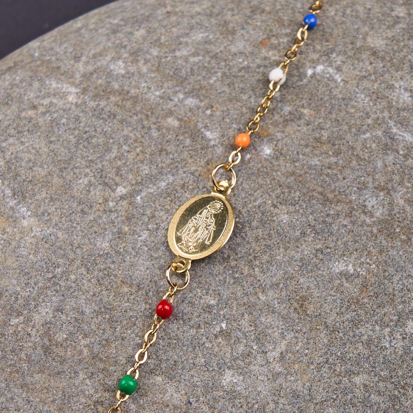 Fresh Elegant Style Colorful Clavicle Chain Necklace with Cross & 5 Medals Options