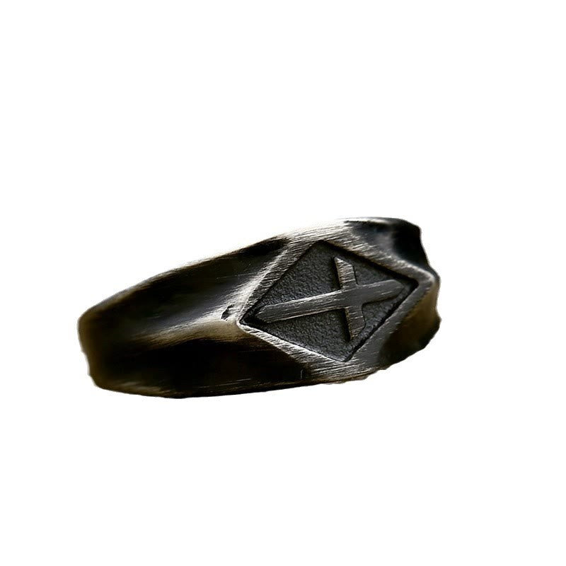 Anillo de Acero de Titanio Vintage Estilo Retro