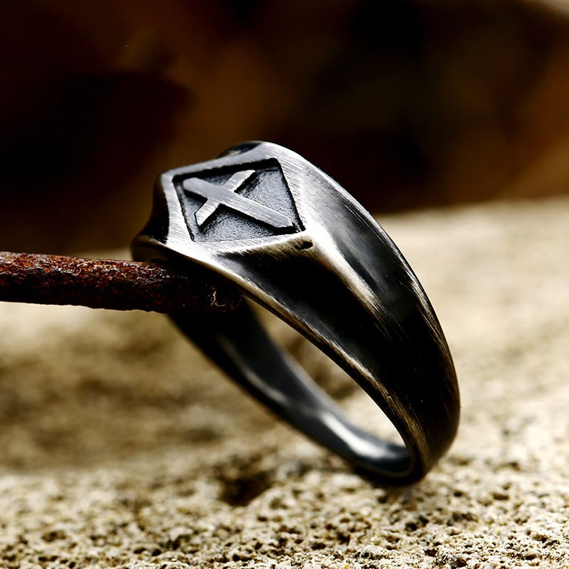 Anillo de Acero de Titanio Vintage Estilo Retro
