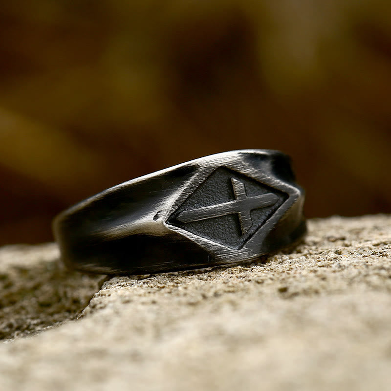 Anillo de Acero de Titanio Vintage Estilo Retro
