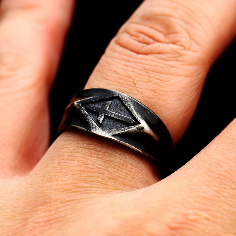 Anillo de Acero de Titanio Vintage Estilo Retro