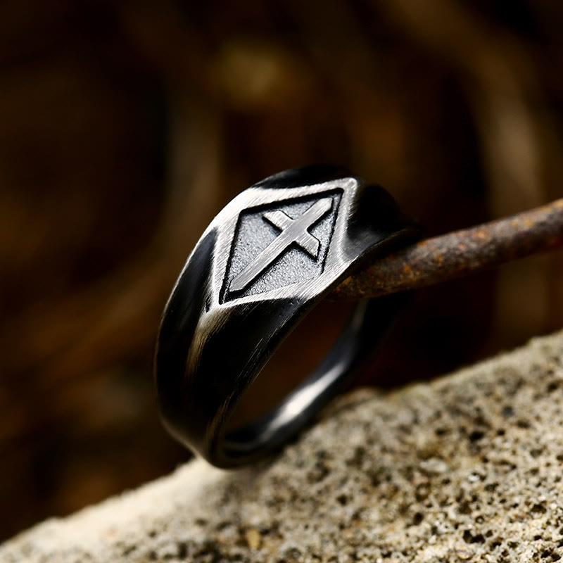 Anillo de Acero de Titanio Vintage Estilo Retro