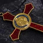 Collier Pendentif Crucifix Classique Rouge/Bleu Grande Taille (5 couleurs)