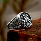 Anillo de aleación con diseño clásico retro de dragón de San Jorge