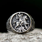 Anillo de aleación con diseño clásico retro de dragón de San Jorge