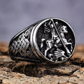 Anillo de aleación con diseño clásico retro de dragón de San Jorge