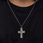 Collar con colgante de protección de cruz con icono de Jesús de estilo retro