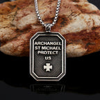 Collar de acero inoxidable con colgante de San Miguel Arcángel, estilo clásico, protección