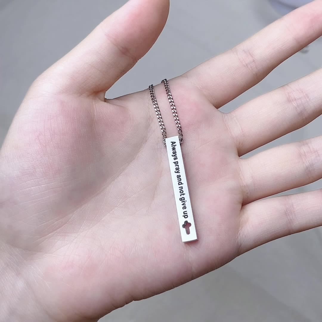 Collar con colgante de inspiración, fuerza y fe, con versículos bíblicos de estilo de diseño minimalista (8 versículos)