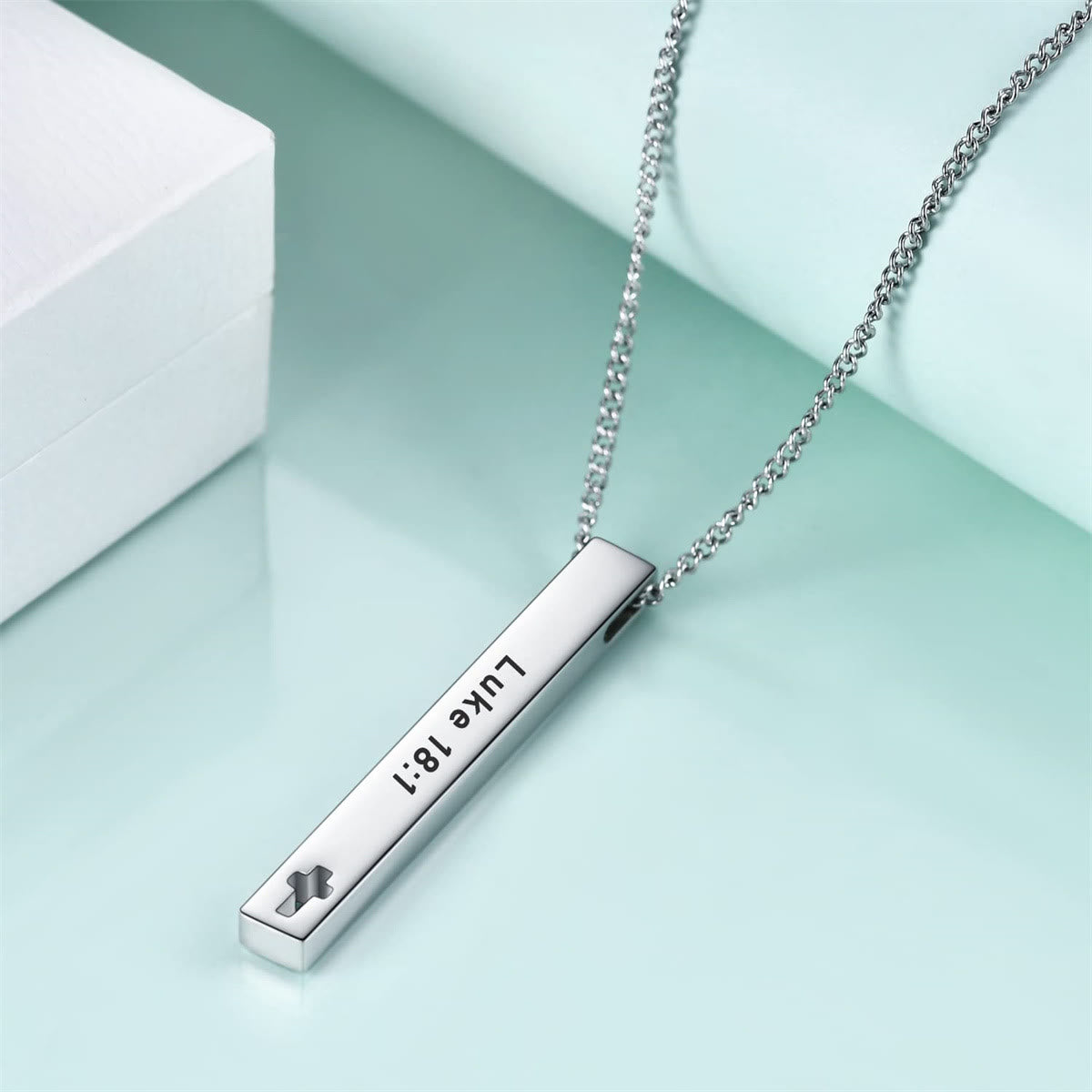 Collar con colgante de inspiración, fuerza y fe, con versículos bíblicos de estilo de diseño minimalista (8 versículos)