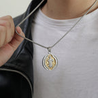 Collier Pendentif Protection Sacrée Style Rétro Classique Saint Benoît